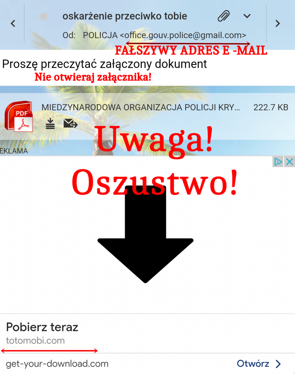 Uwaga Na Fałszywe E Maile Przestępcy Podszywają Się Pod Policję Informacje Komenda 4650